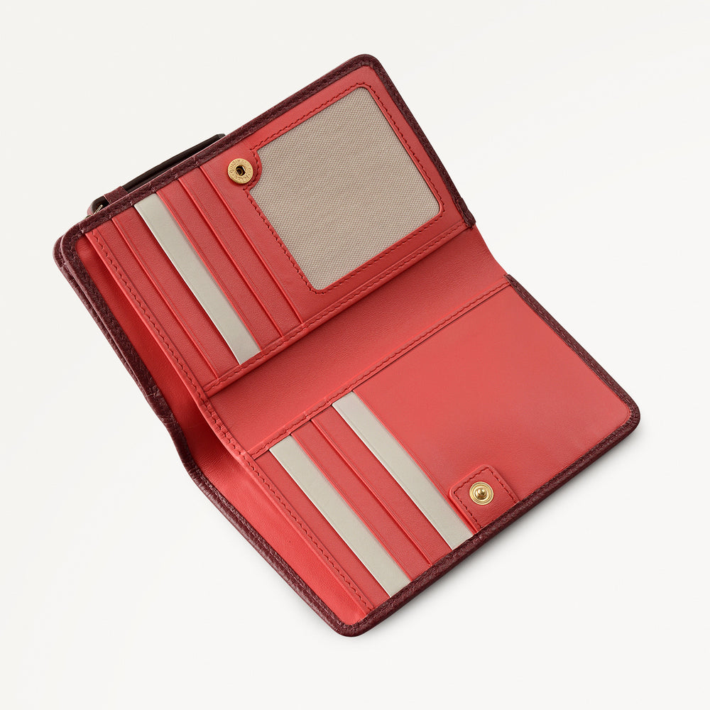 Loyal Radley Leather Medium Bifold Wallet in Merlot - 111983