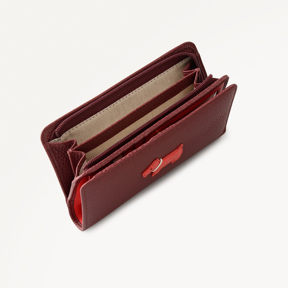 Loyal Radley Leather Medium Bifold Wallet in Merlot - 111983
