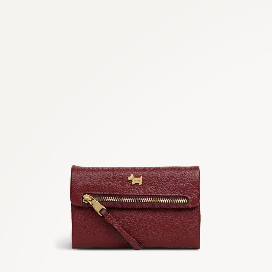 Pickwick Leather Medium Flapover Wallet in Merlot - 111987