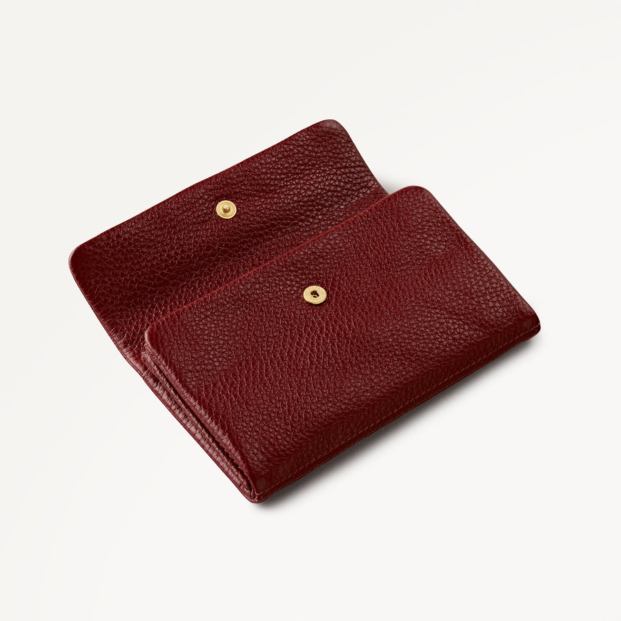 Pickwick Leather Medium Flapover Wallet in Merlot - 111987