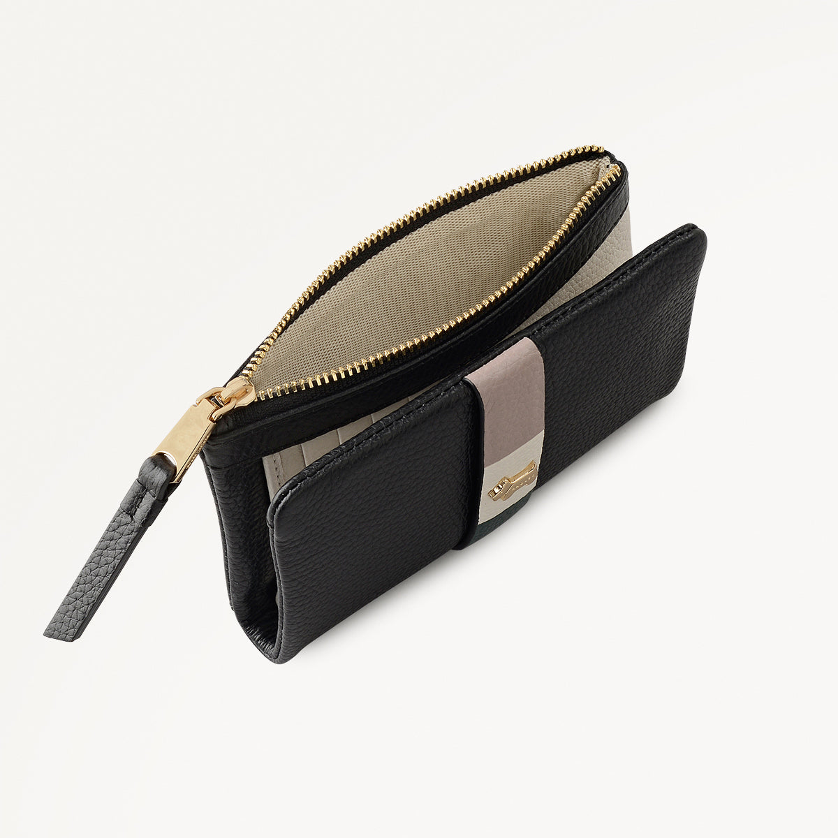 Waterloo Way Leather Medium Bifold Purse in Black - 111989