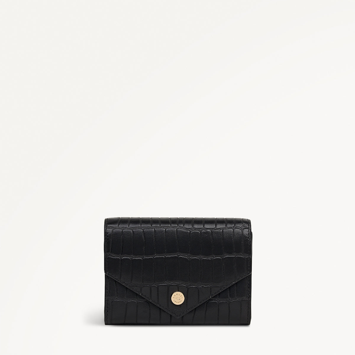 Eltham Mews Leather Medium Flapover Wallet in Black - 111992
