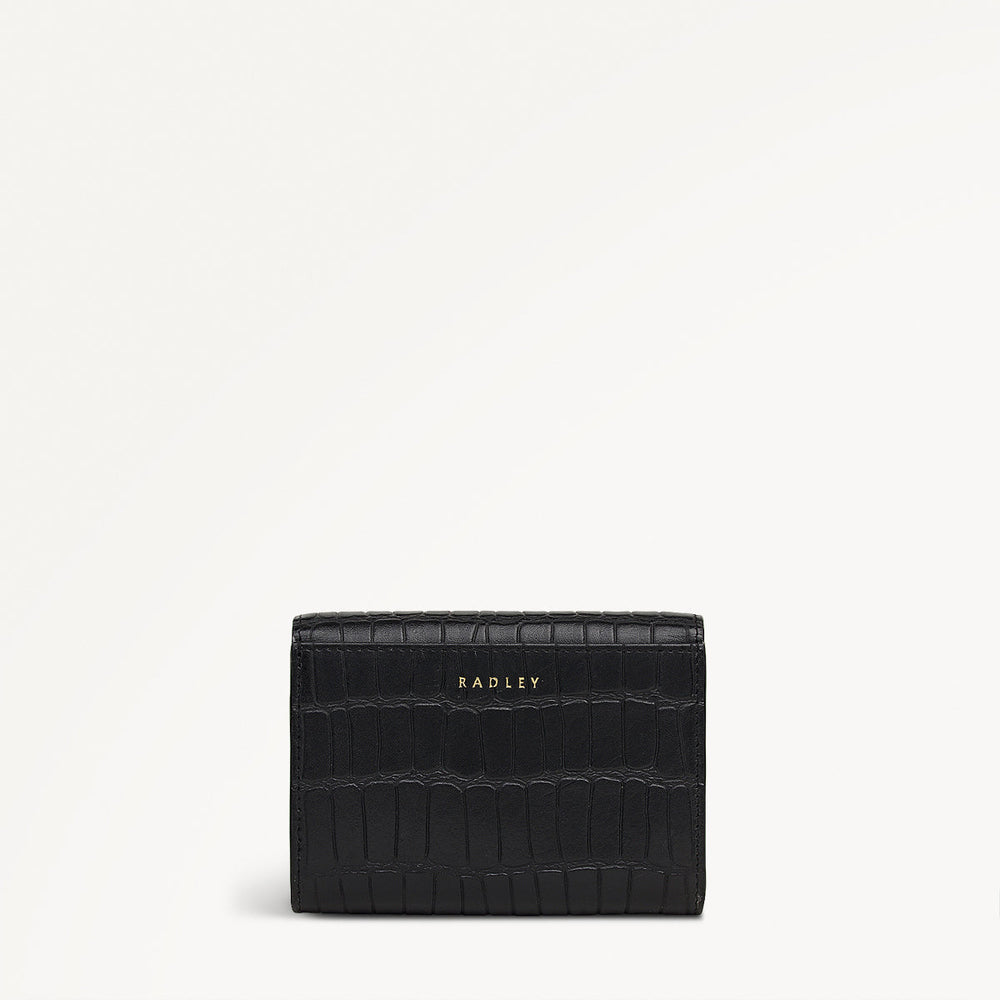 Eltham Mews Leather Medium Flapover Wallet in Black - 111992