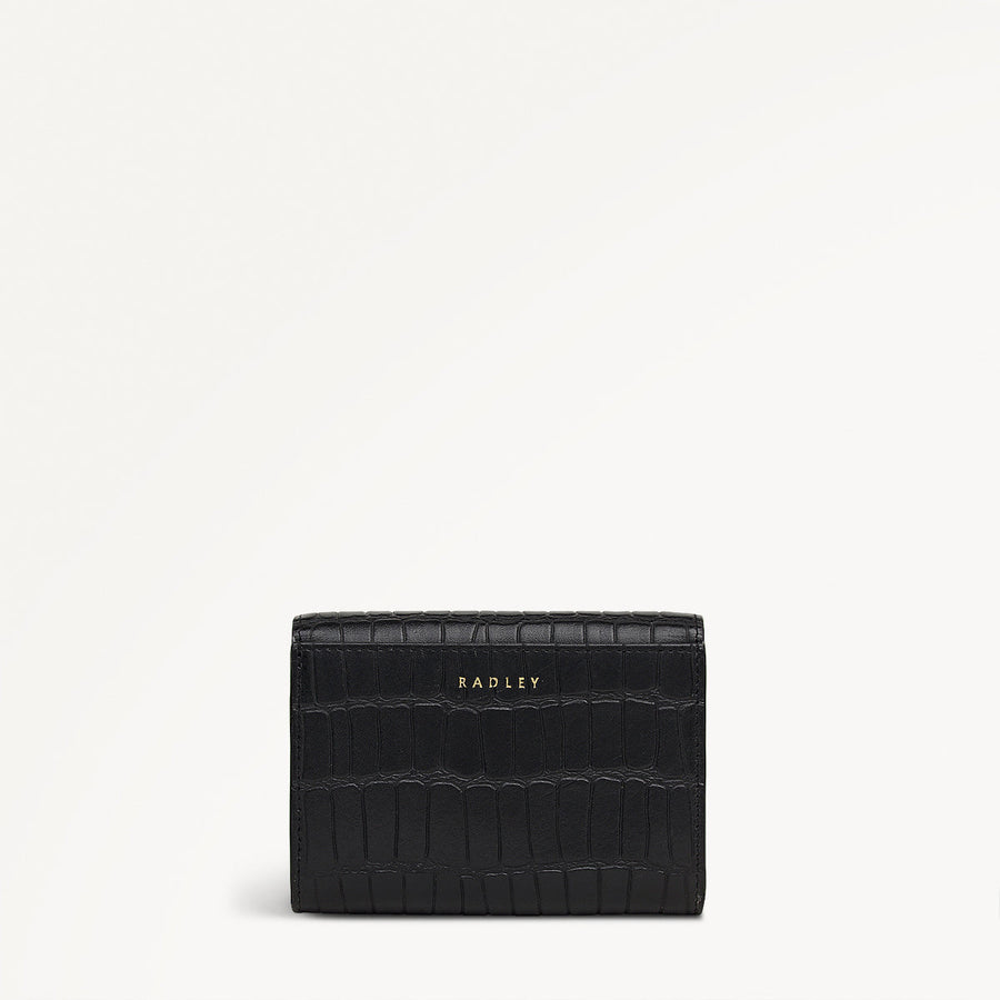 Eltham Mews Leather Medium Flapover Wallet in Black - 111992