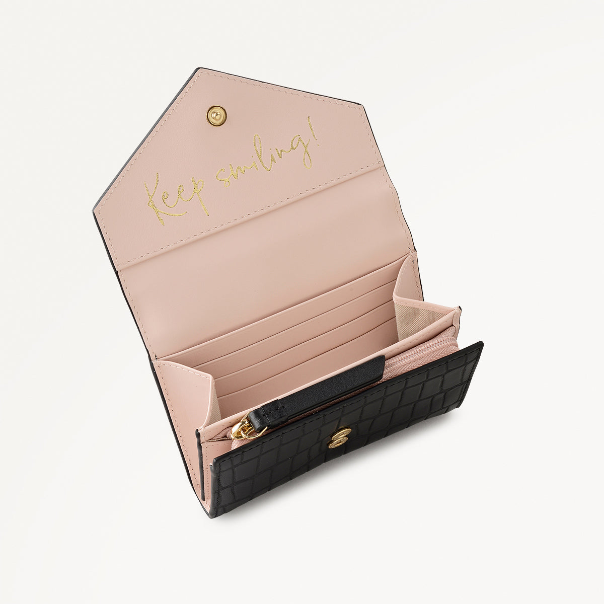 Eltham Mews Leather Medium Flapover Wallet in Black - 111992