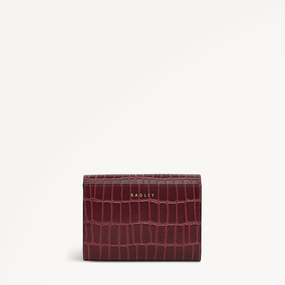 Eltham Mews Leather Medium Flapover Wallet in Merlot - 111993