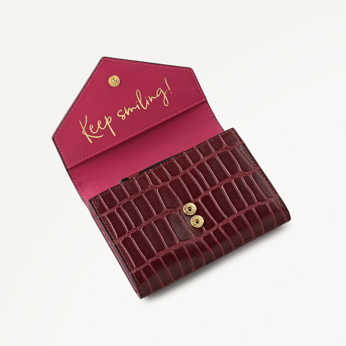 Eltham Mews Leather Medium Flapover Wallet in Merlot - 111993