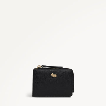Pickwick Leather Small Flapover Card Holder in Black - 111994