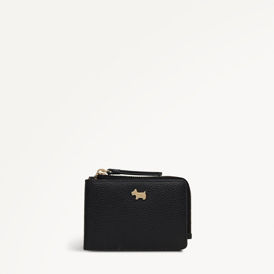 Pickwick Leather Small Flapover Card Holder in Black - 111994