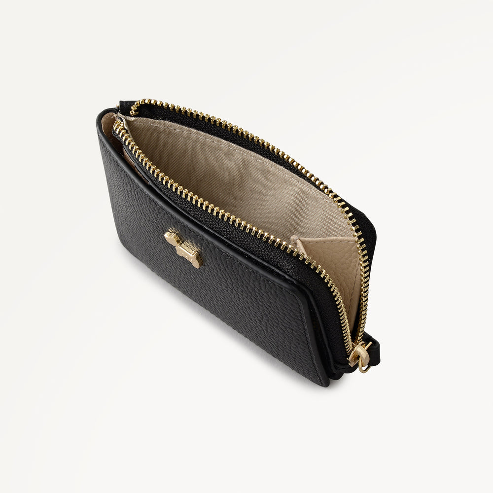 Pickwick Leather Small Flapover Card Holder in Black - 111994