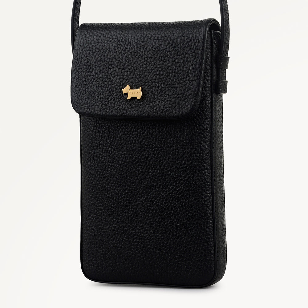 Pickwick Leather Medium Phone Cross Body Bag in Black - 111997