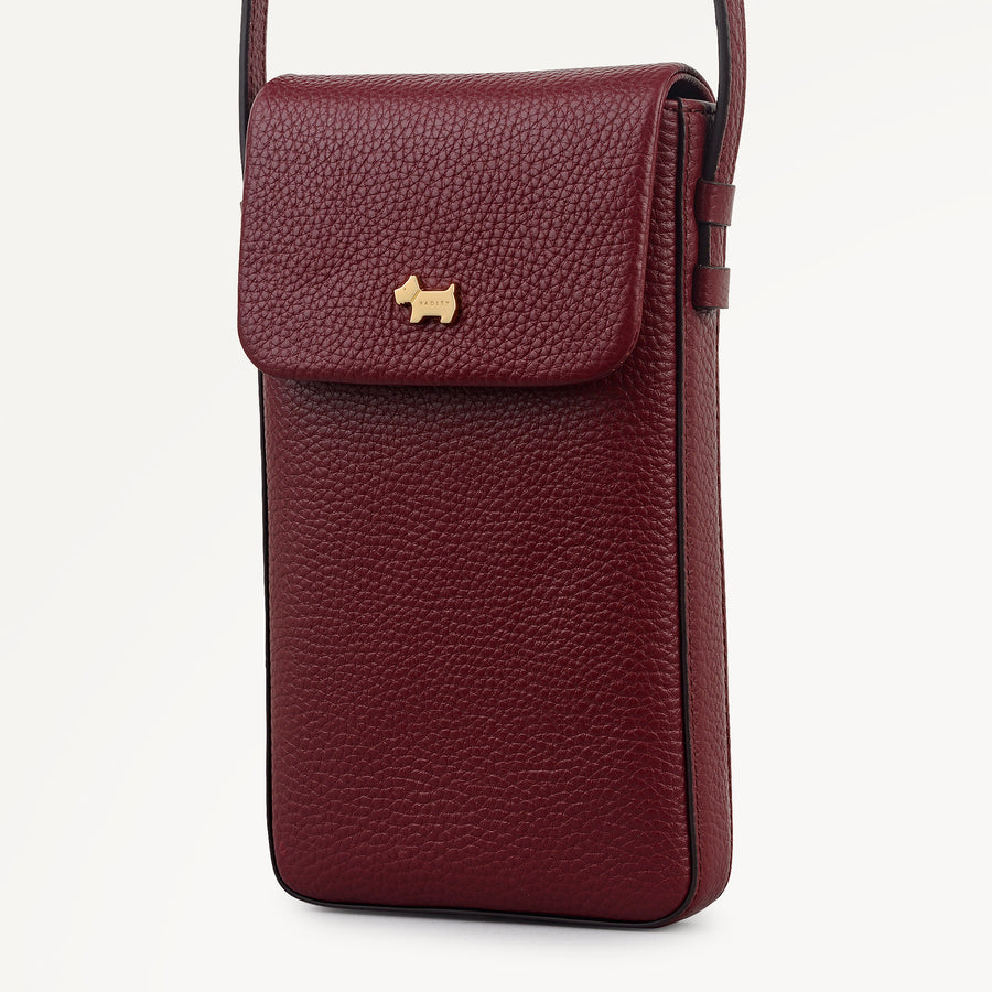 Pickwick Leather Medium Phone Cross Body Bag in Merlot - 111998