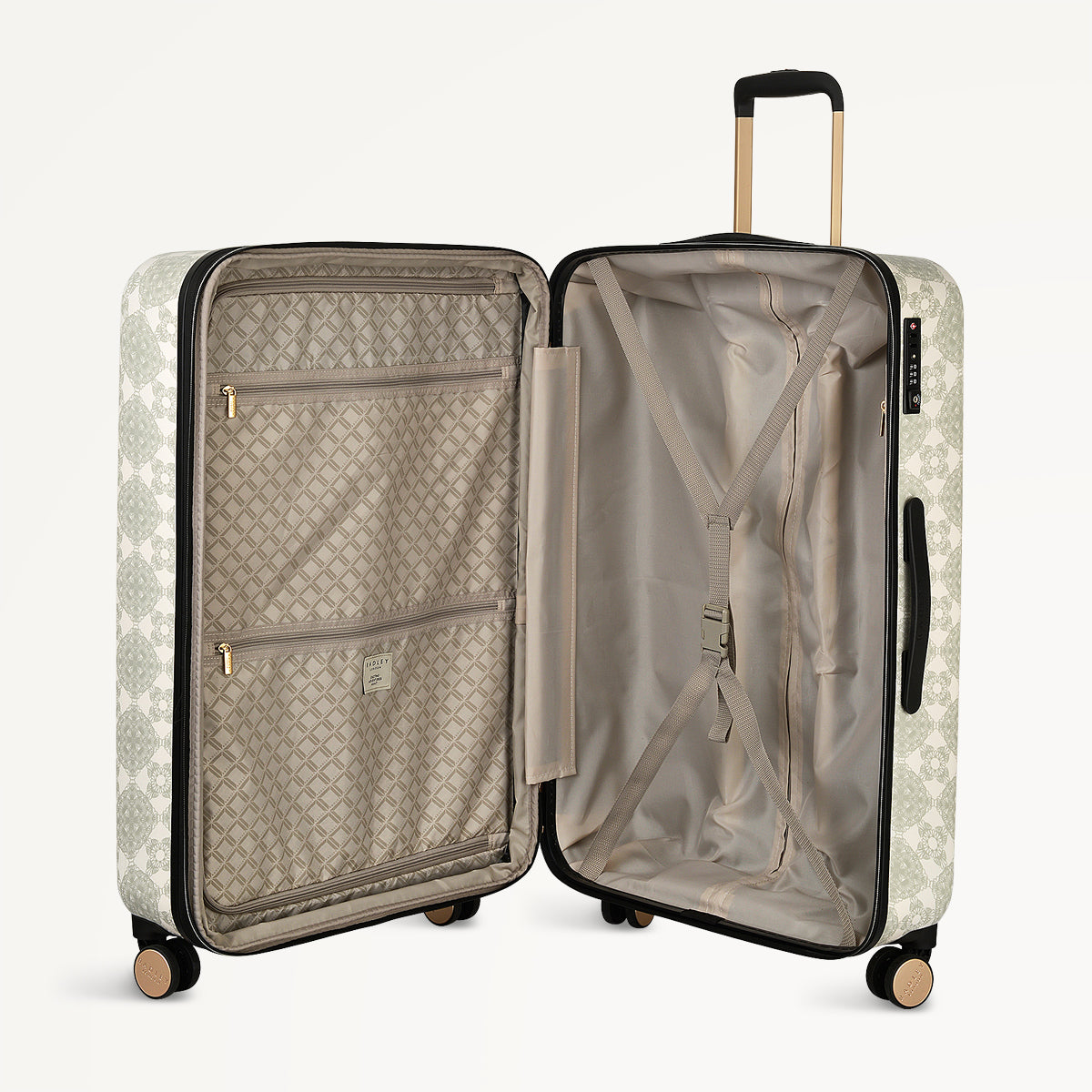 Radely Crochet 4 Wheel Large Suitcase in Olive Green  - 112011