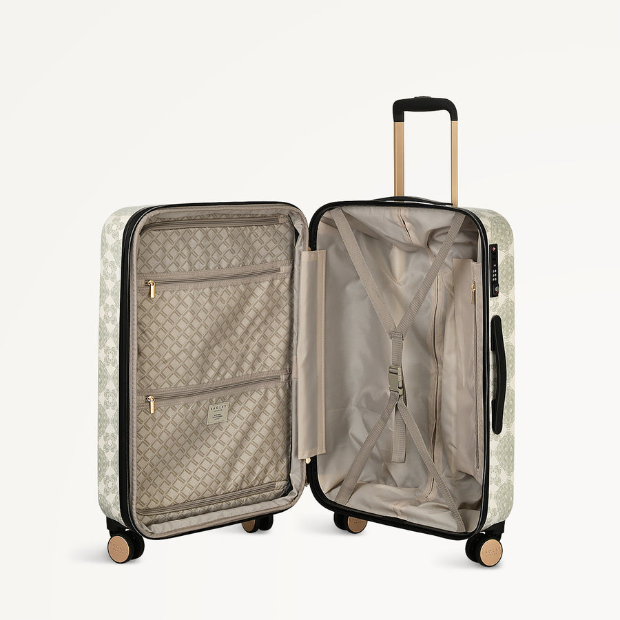 Radely Crochet 4 Wheel Medium Suitcase in Olive Green  - 112012