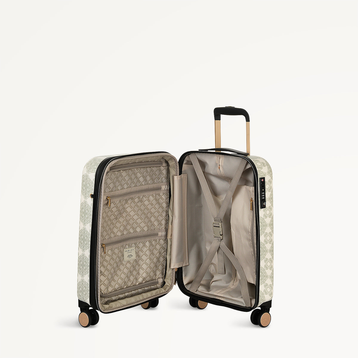 Radely Crochet 4 Wheel Carry On in Olive Green  - 112013