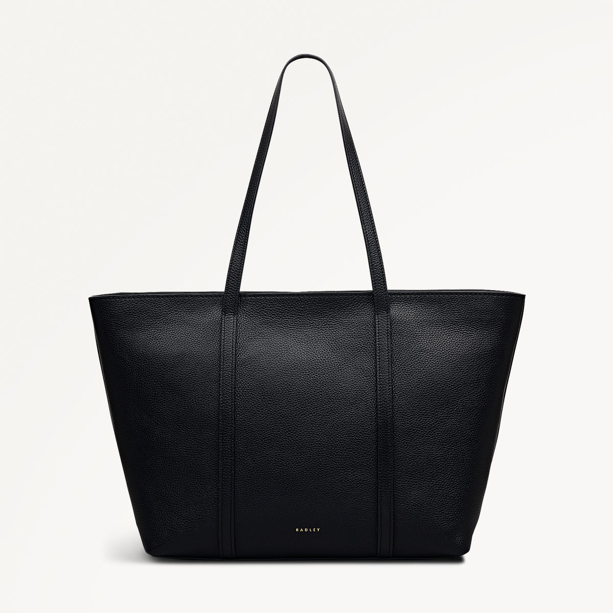 The Weekly Leather Large Ziptop Tote Bag in Black  - 112020