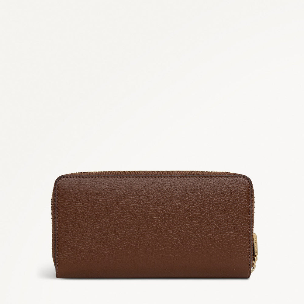 Pockets Large Zip Around Wallet in Chocolate - 112045