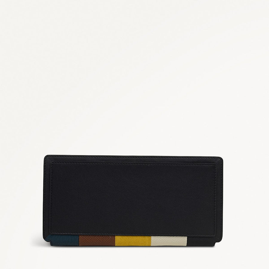 Coin Street Patchwork Large Bifold Wallet in Ochre - 112057