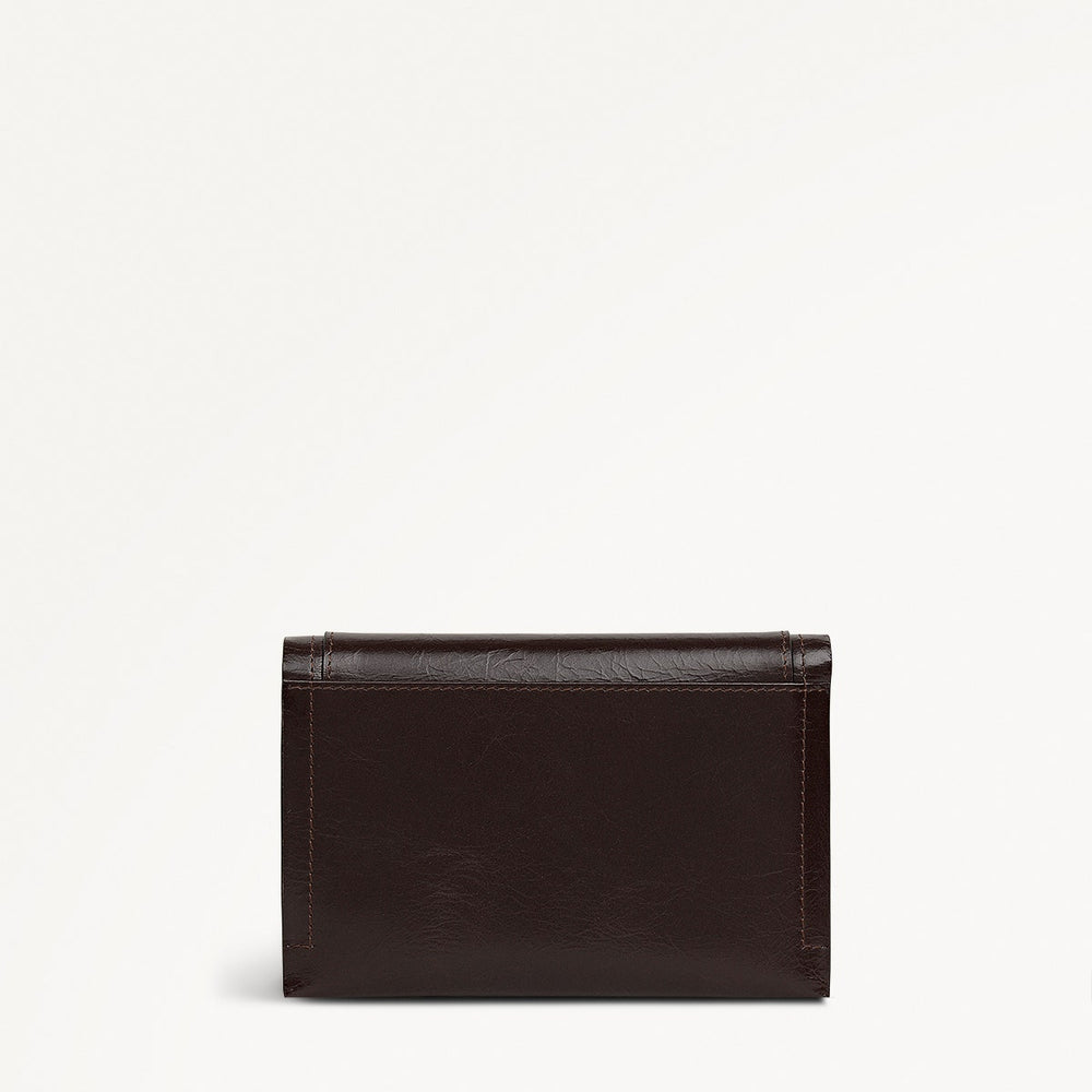 Oak Street Medium Flapover Wallet in Dark Oak - 112062