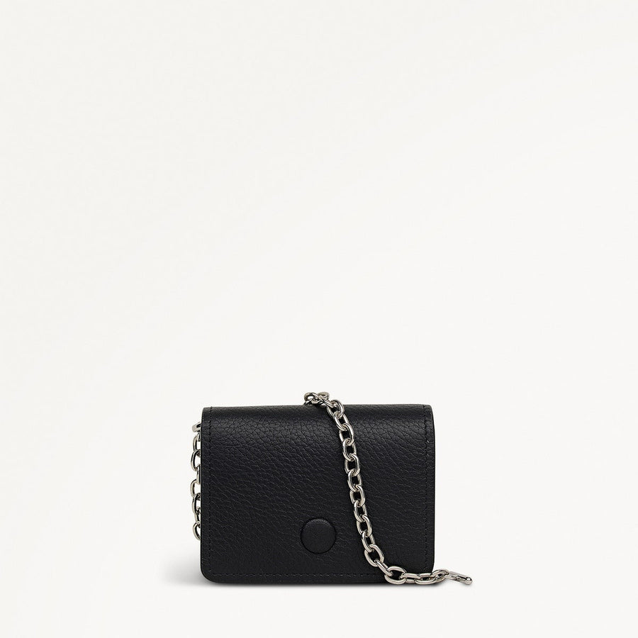 Chester Row Leather Small Card Holder in Black - 112064
