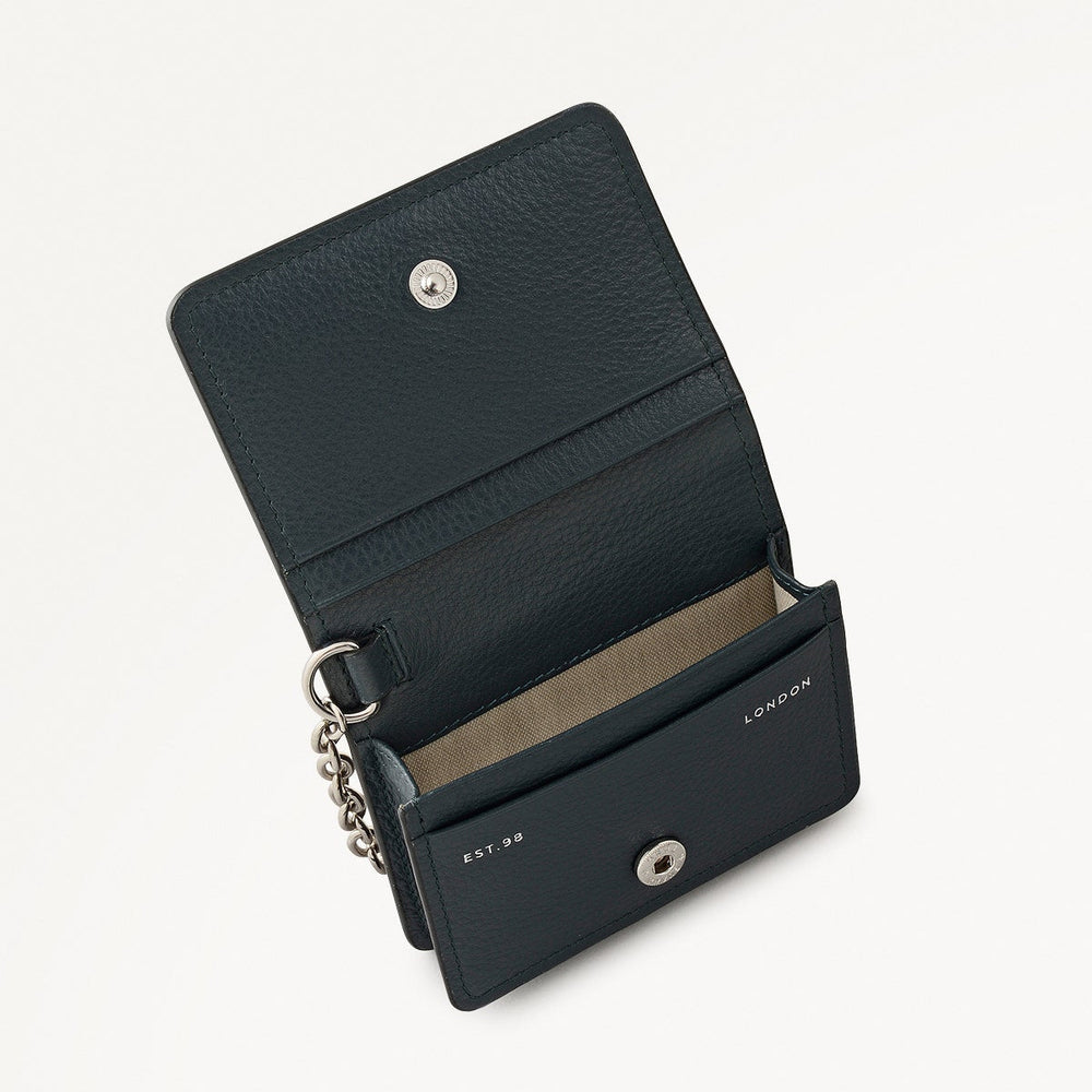 Chester Row Leather Small Card Holder in Black - 112064