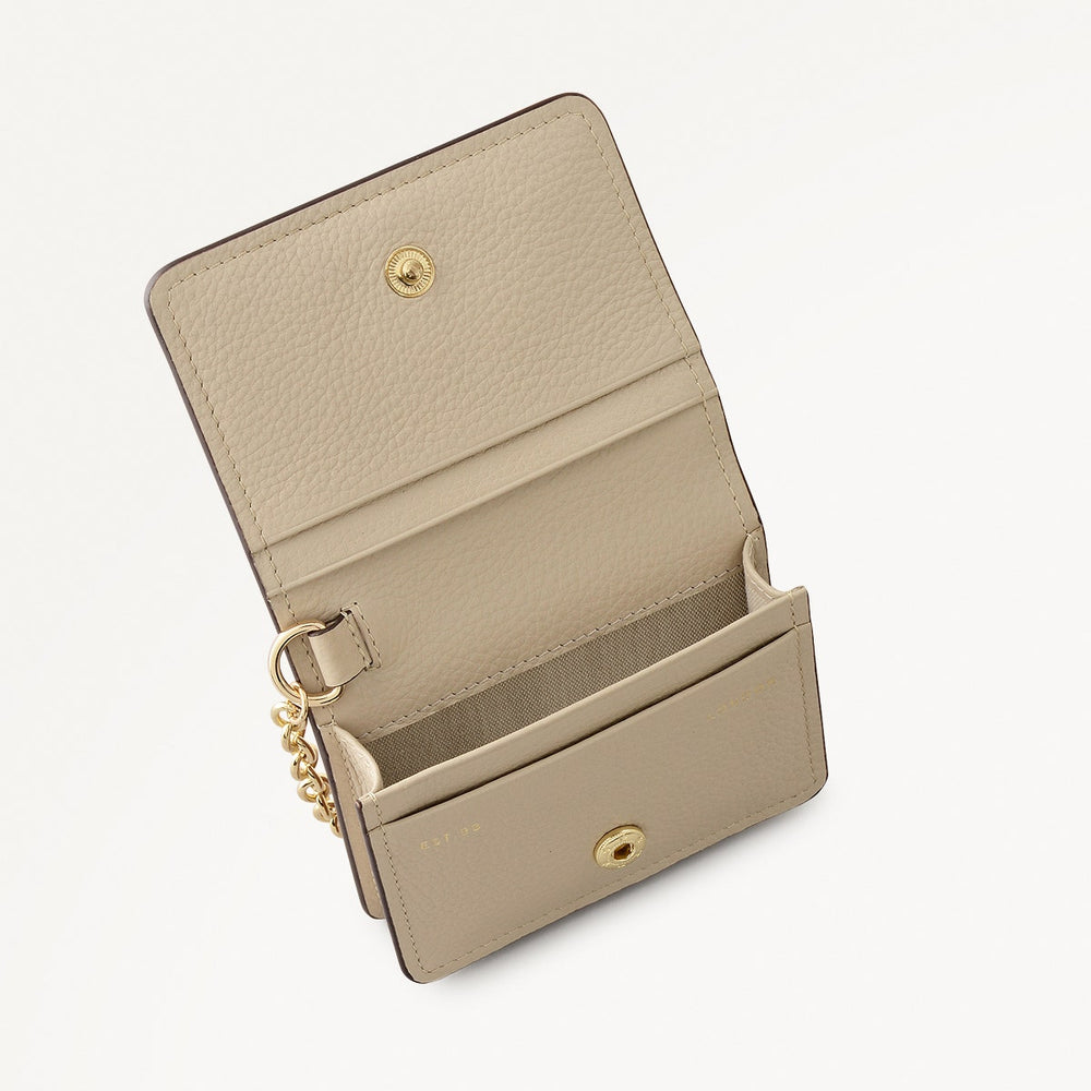 Chester Row Leather Small Card Holder in Chocolate - 112065