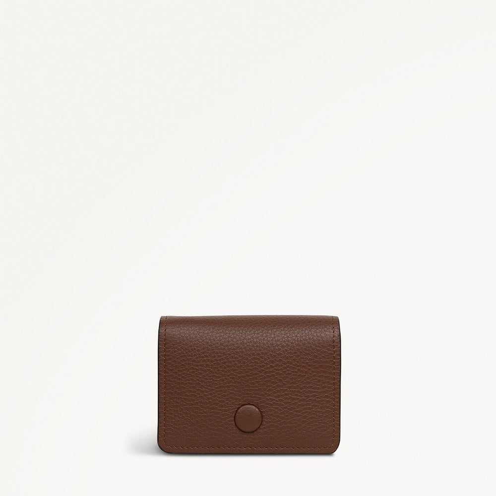 Chester Row Leather Small Card Holder in Chocolate - 112065