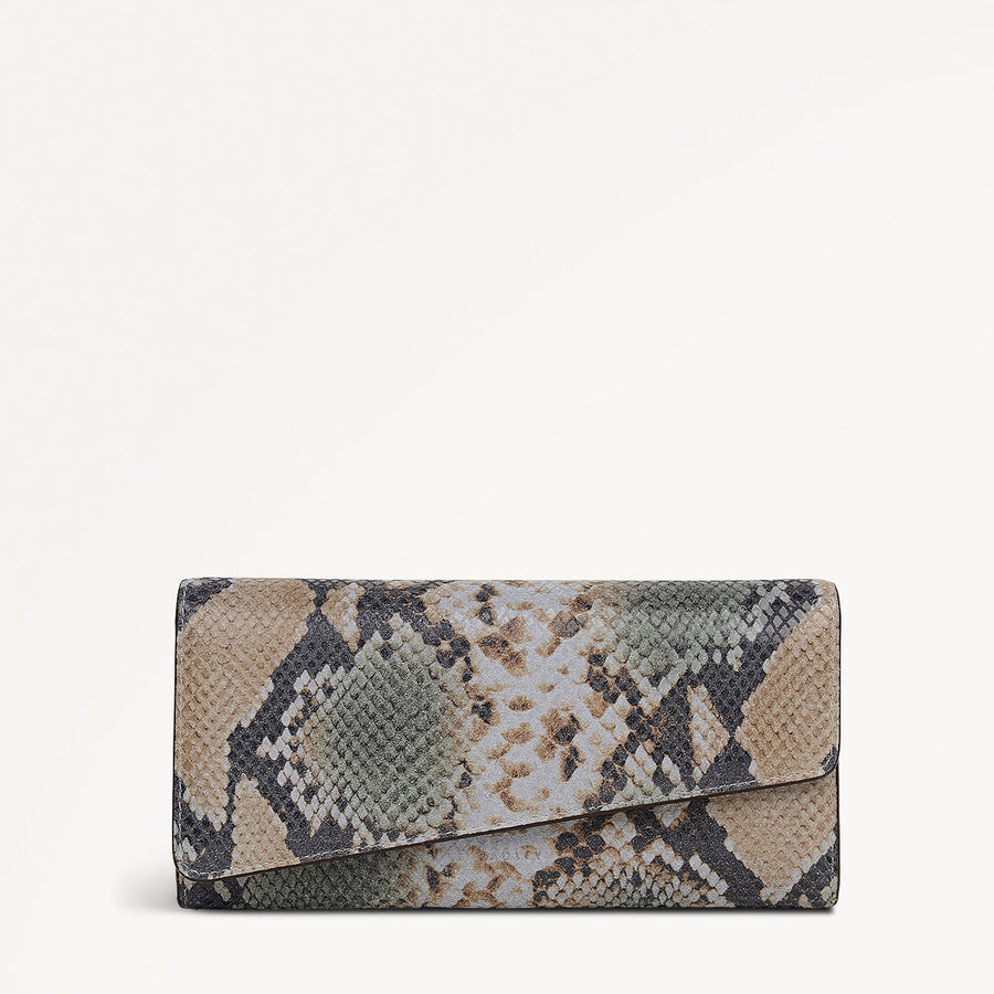 The Kensal Leather Large Flapover Wallet in Pine Needle - 112086