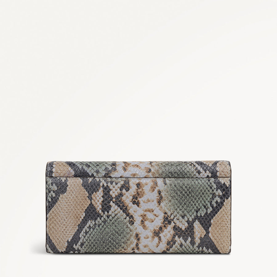 The Kensal Leather Large Flapover Wallet in Pine Needle - 112086