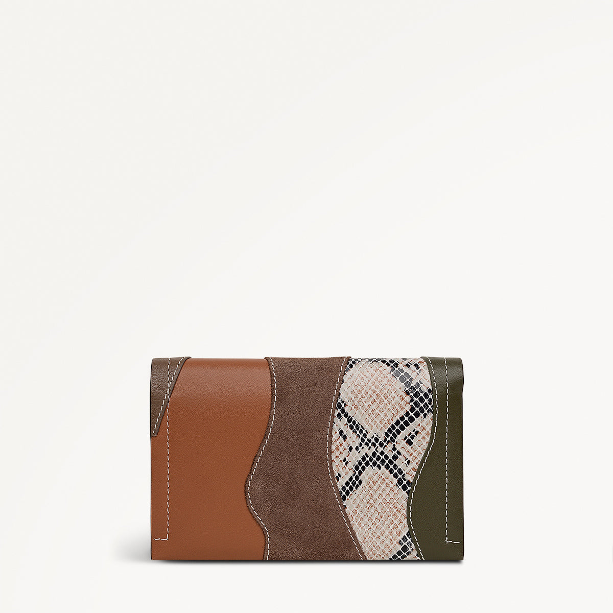 Oak Street Leather Medium Flapover Wallet in Coffee - 112088