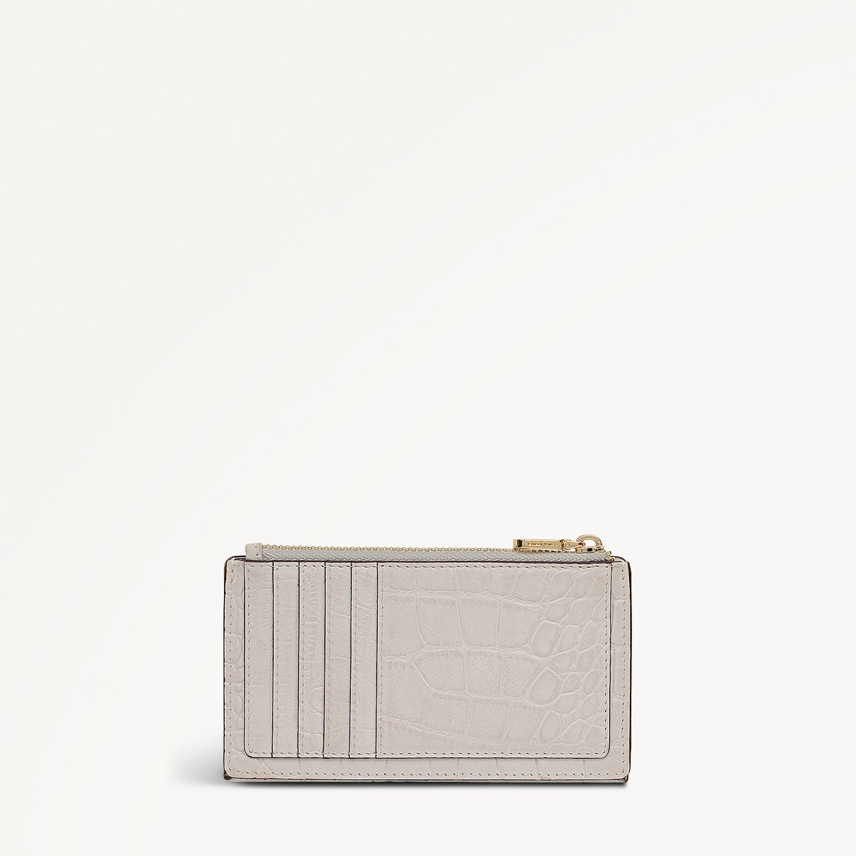 Coin Street Leather Medium Ziptop Wallet in Snow - 112091