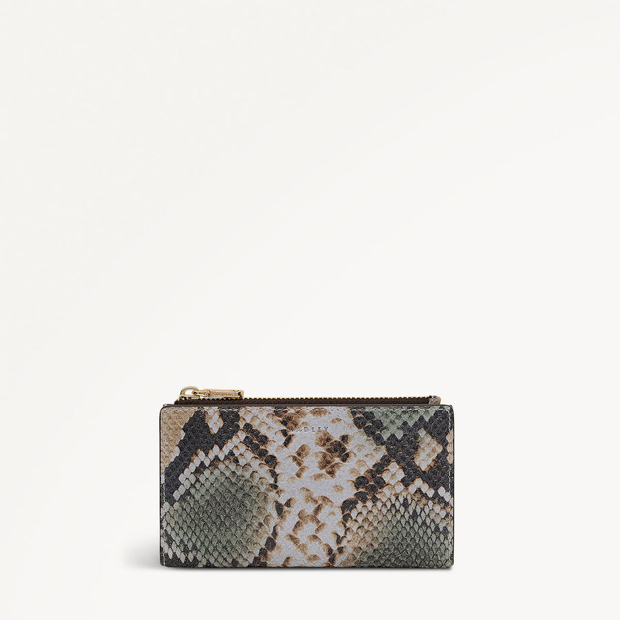 Coin Street - Faux Snake Medium Ziptop Purse - RSE14902