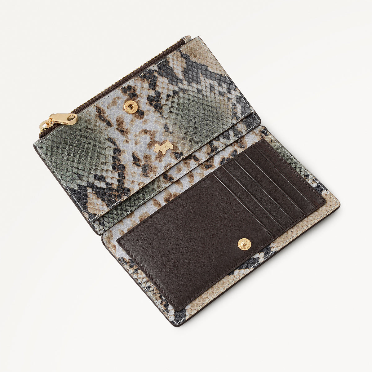 Coin Street Leather Medium Ziptop Wallet in Pine Needle - 112092