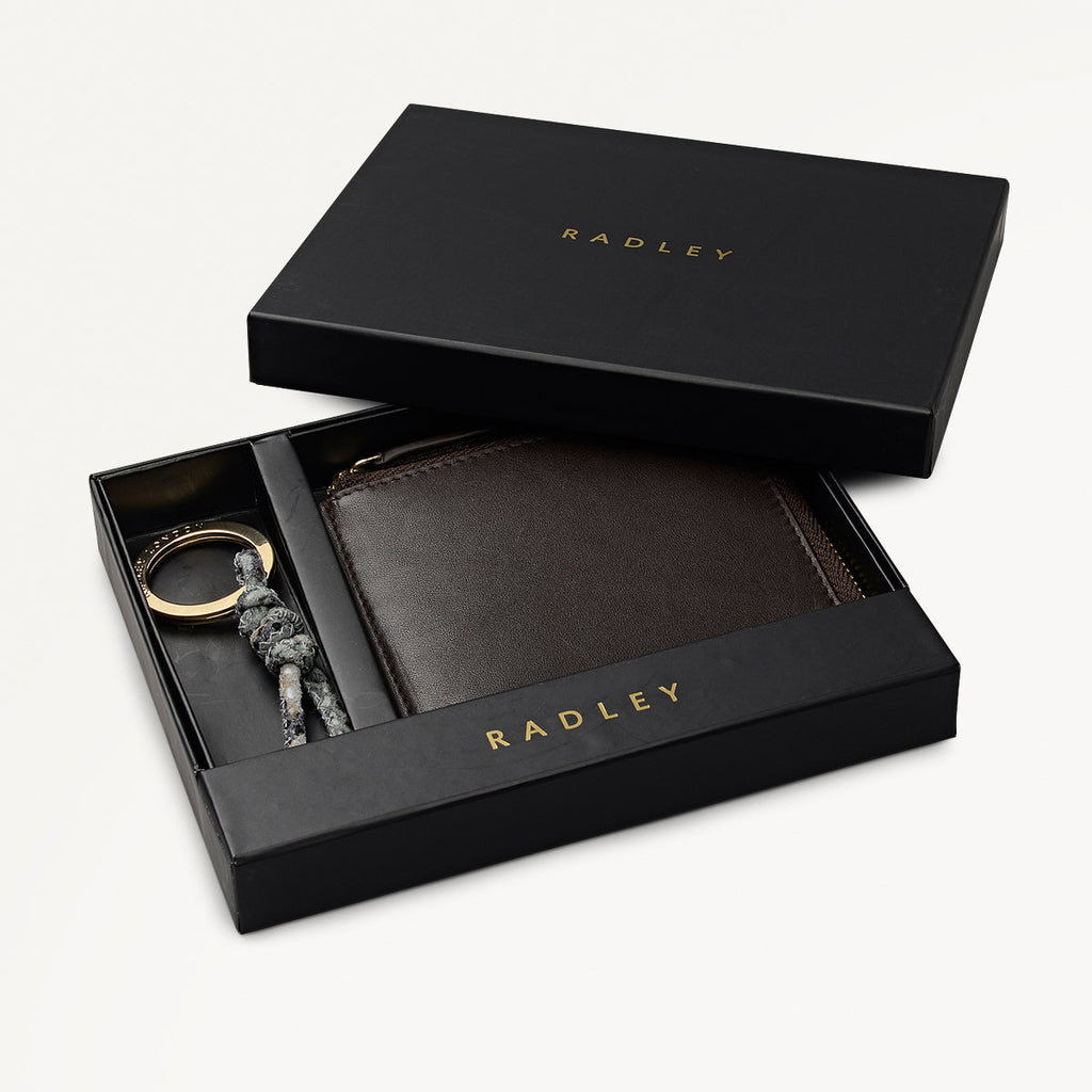 Chilworth Street Leather Medium Boxed Wallet And Keyring in Pine Needle - 112098