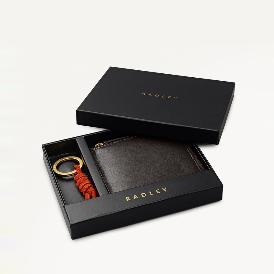 Chilworth Street Leather Medium Boxed Wallet And Keyring in Flame - 112100