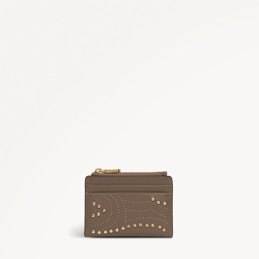 Coin Street Leather Small Coin Purse in Coffee - 112104