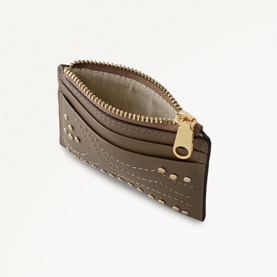 Coin Street Leather Small Coin Purse in Coffee - 112104