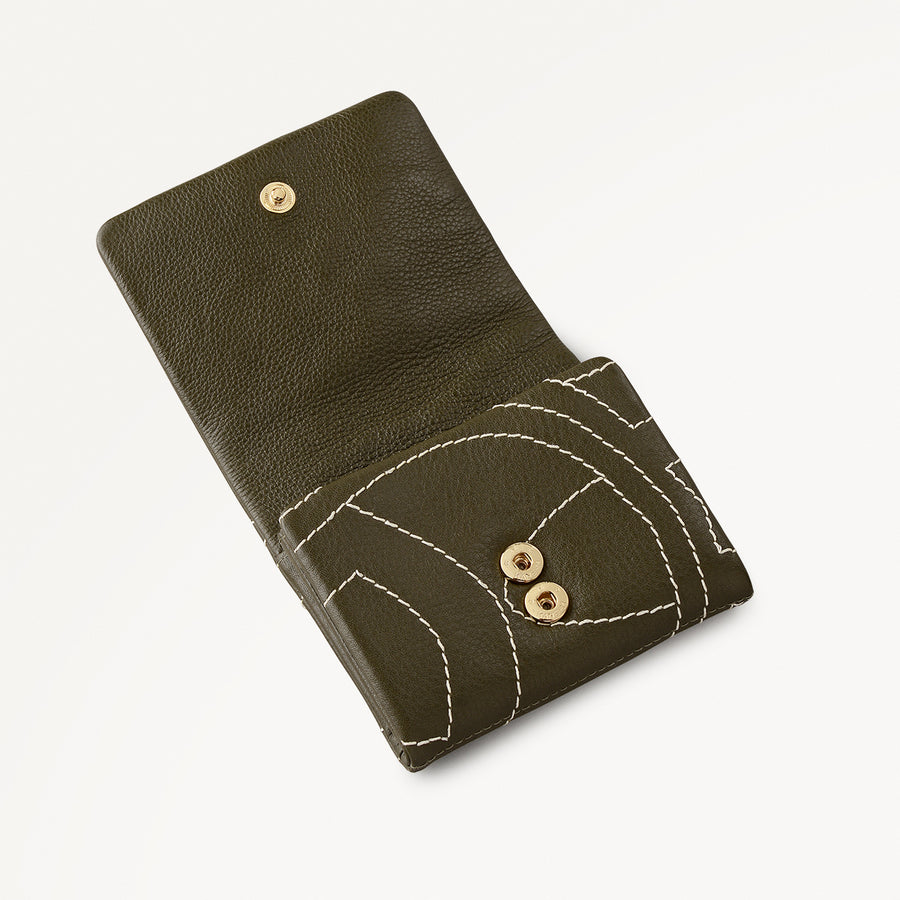 Mallow Street Leather Medium Folded Wallet in Pine Needle - 112106