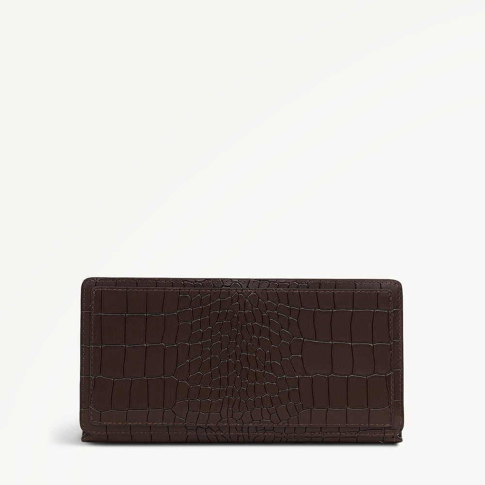 Coin Street Leather Large Bifold Wallet in Dark Oak - 112107