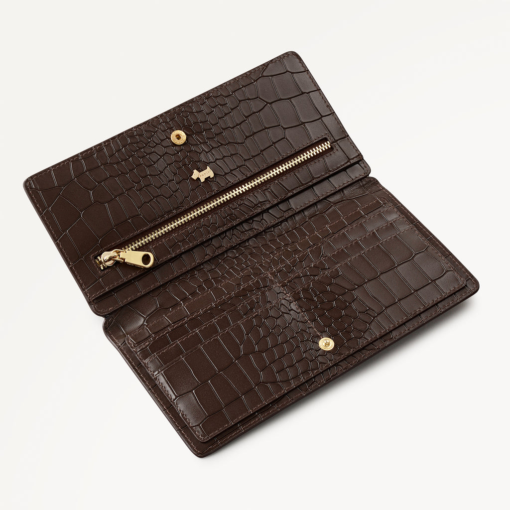 Coin Street Leather Large Bifold Wallet in Dark Oak - 112107