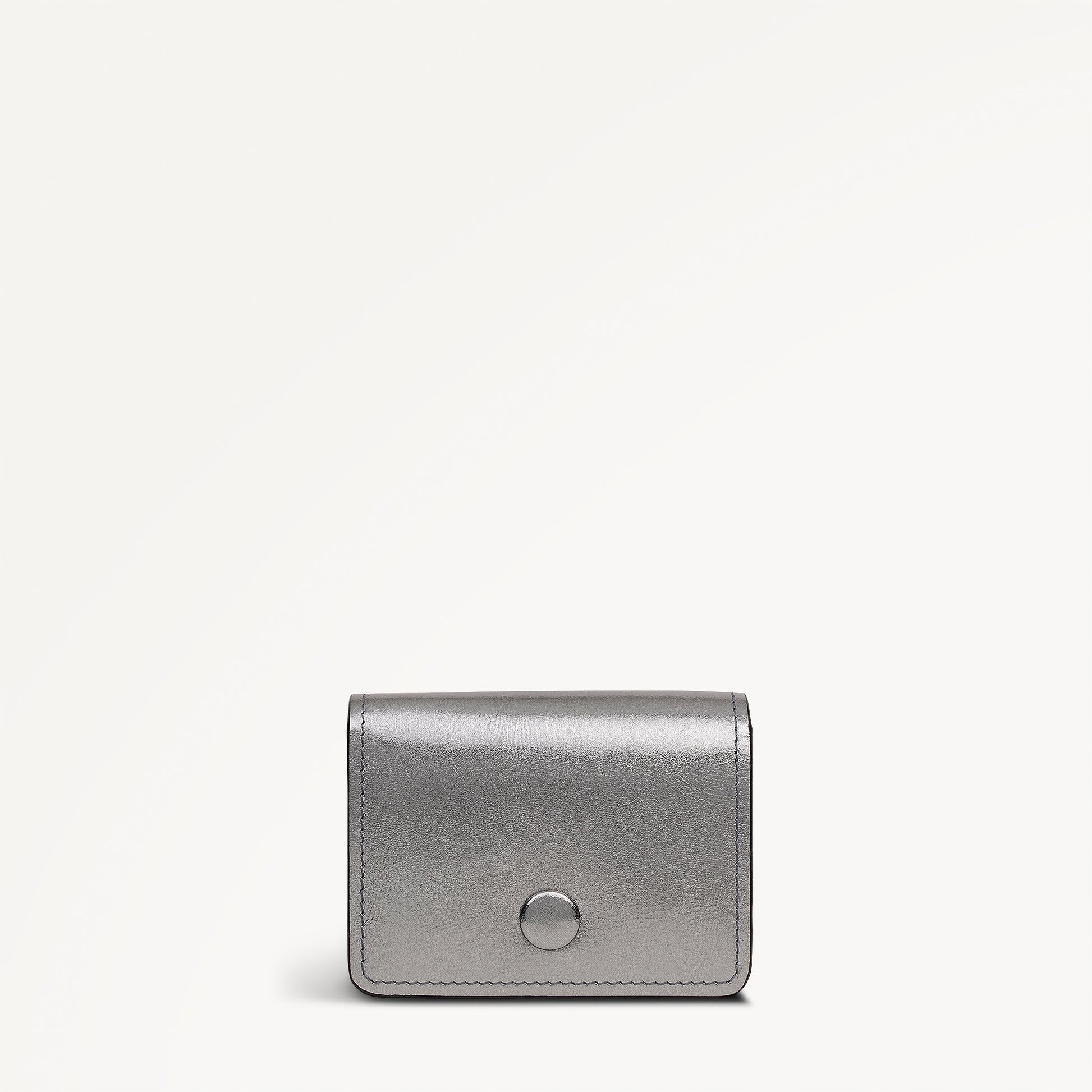 Chester Row Leather Small  Card Holder in Silver - 112111
