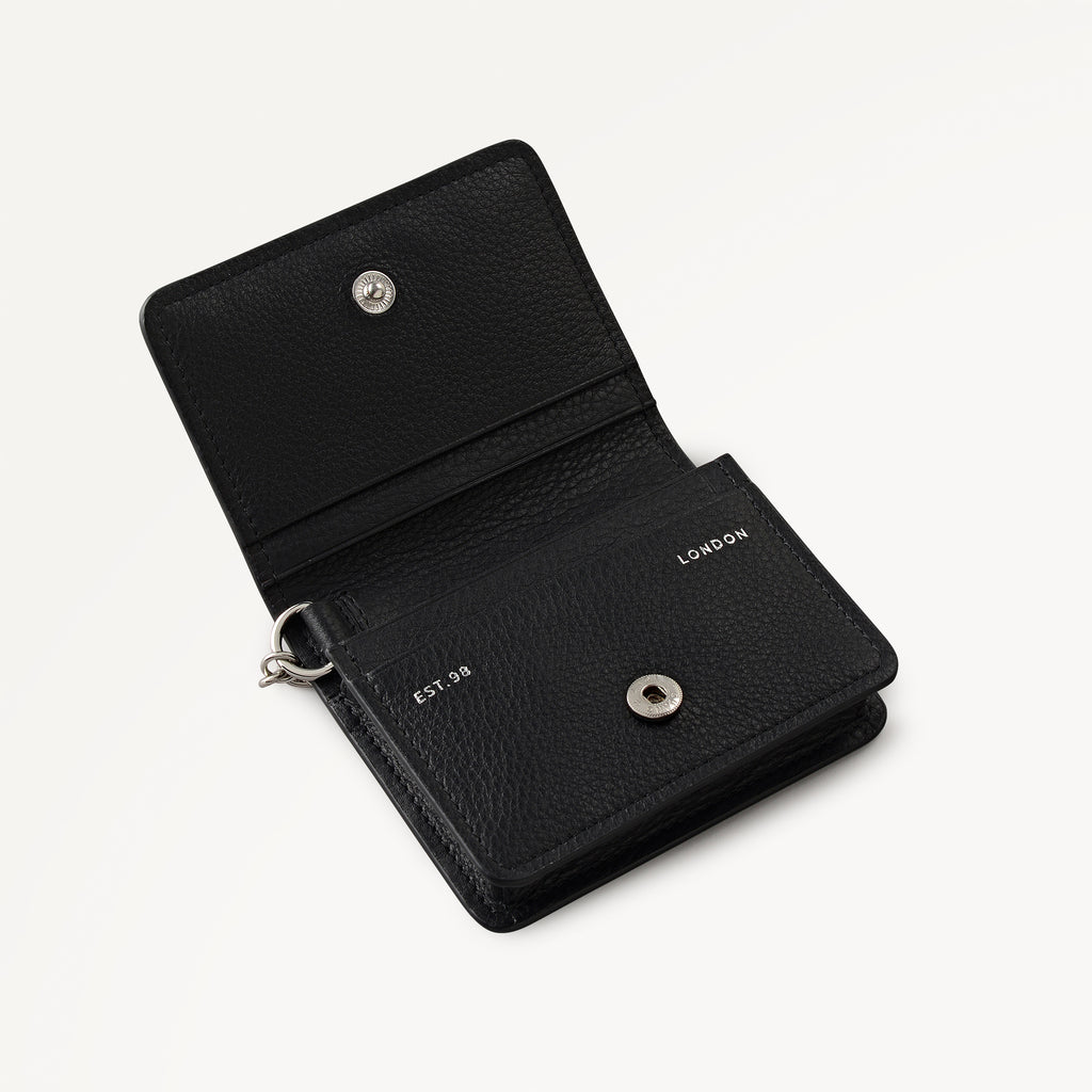 Chester Row Leather Small  Card Holder in Silver - 112111