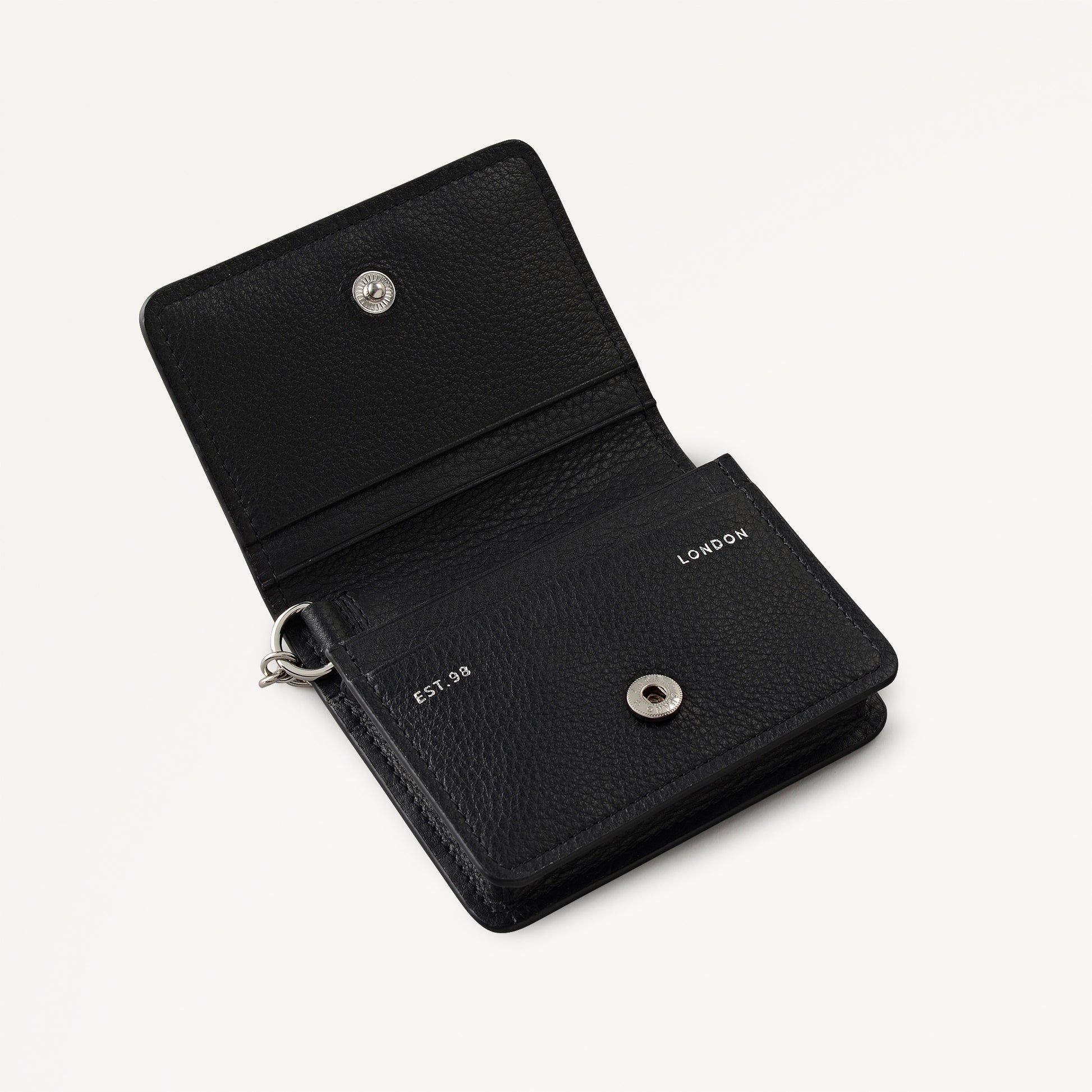 Chester Row Leather Small  Card Holder in Silver - 112111