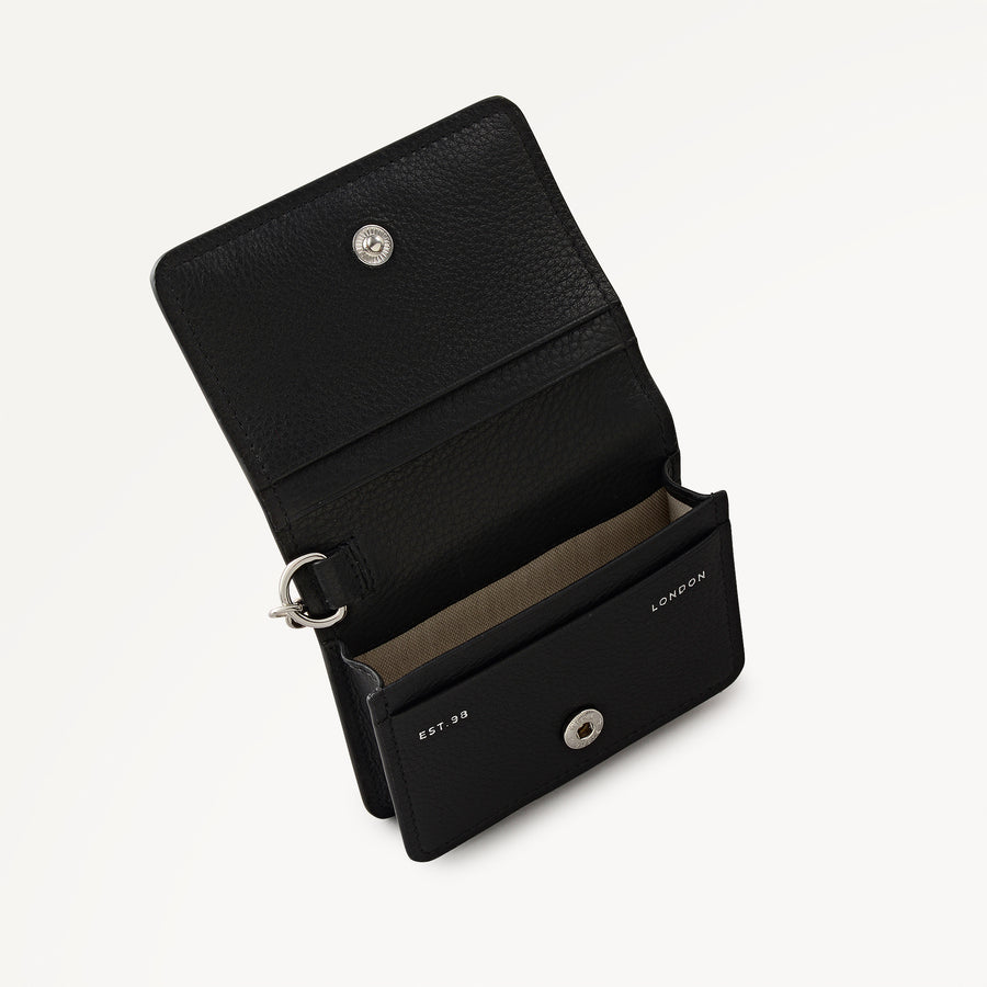 Chester Row Leather Small  Card Holder in Silver - 112111