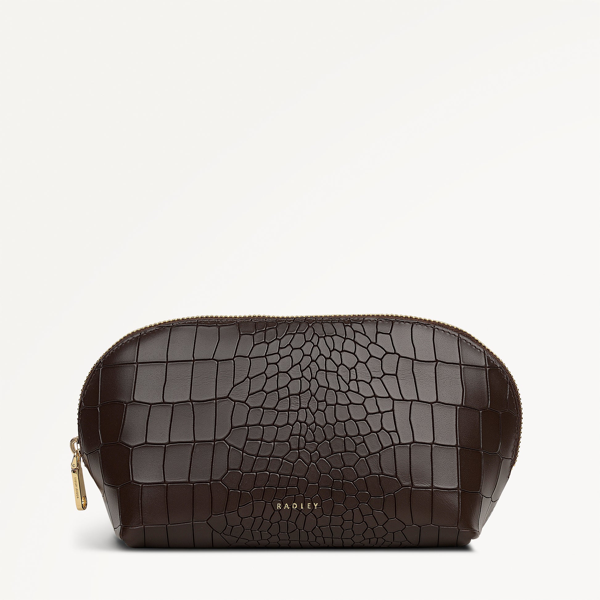 Commute Street Leather Medium  Cosmetic Pouch in Dark Oak - 112114