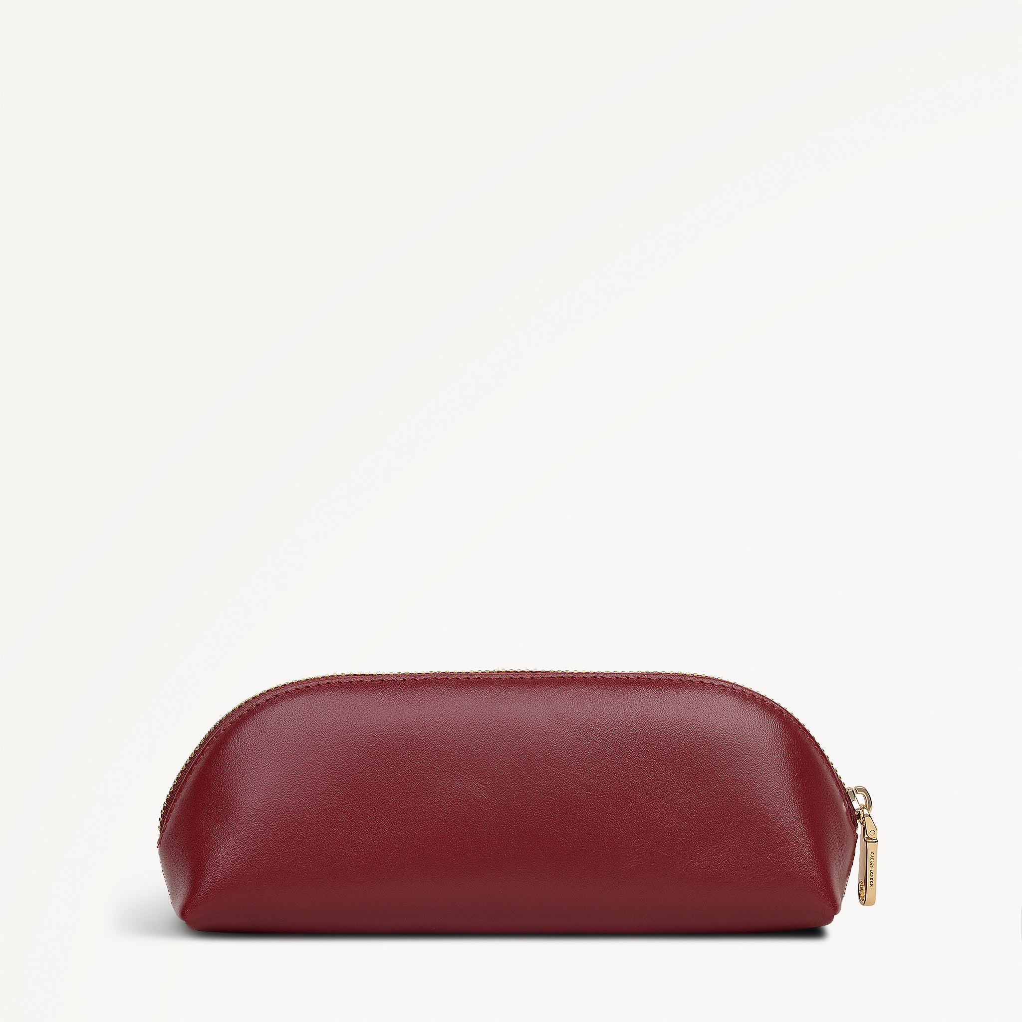 Commute Street Leather Small Ziptop Pencil Case in Carmine - 112115