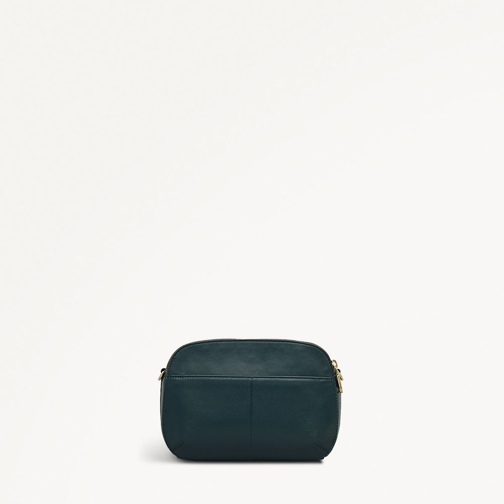 Dukes Place Leather Medium Ziptop Cross Body Bag in Teal - 112122