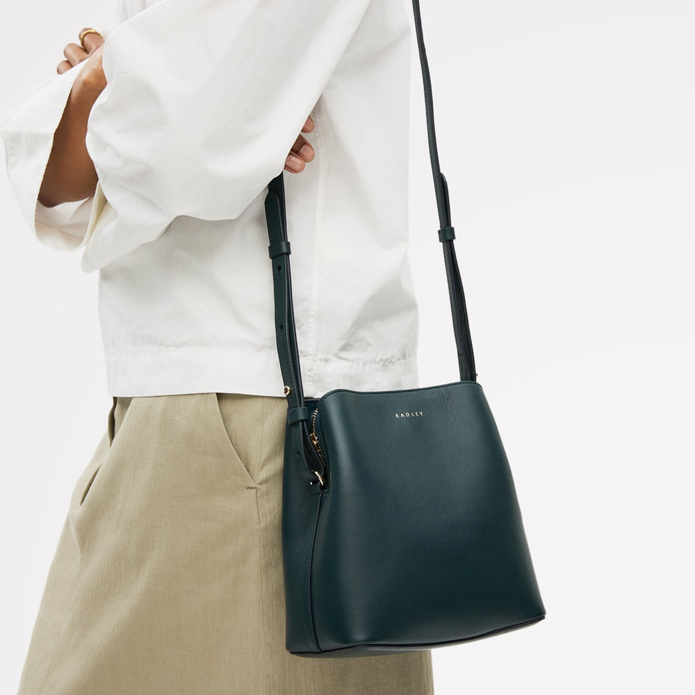 Dukes Place Leather Small Compartment Cross Body Bag in Teal - 112123