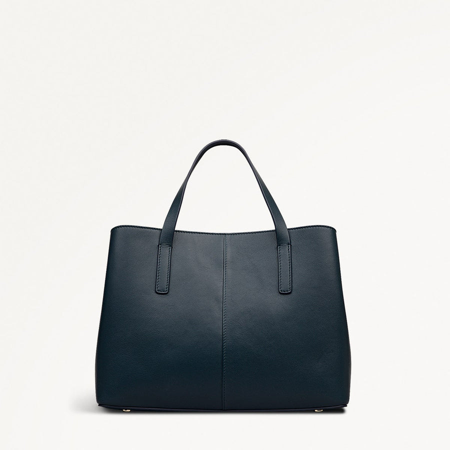 Dukes Place Leather Medium Ziptop Grab Bag in Teal - 112125