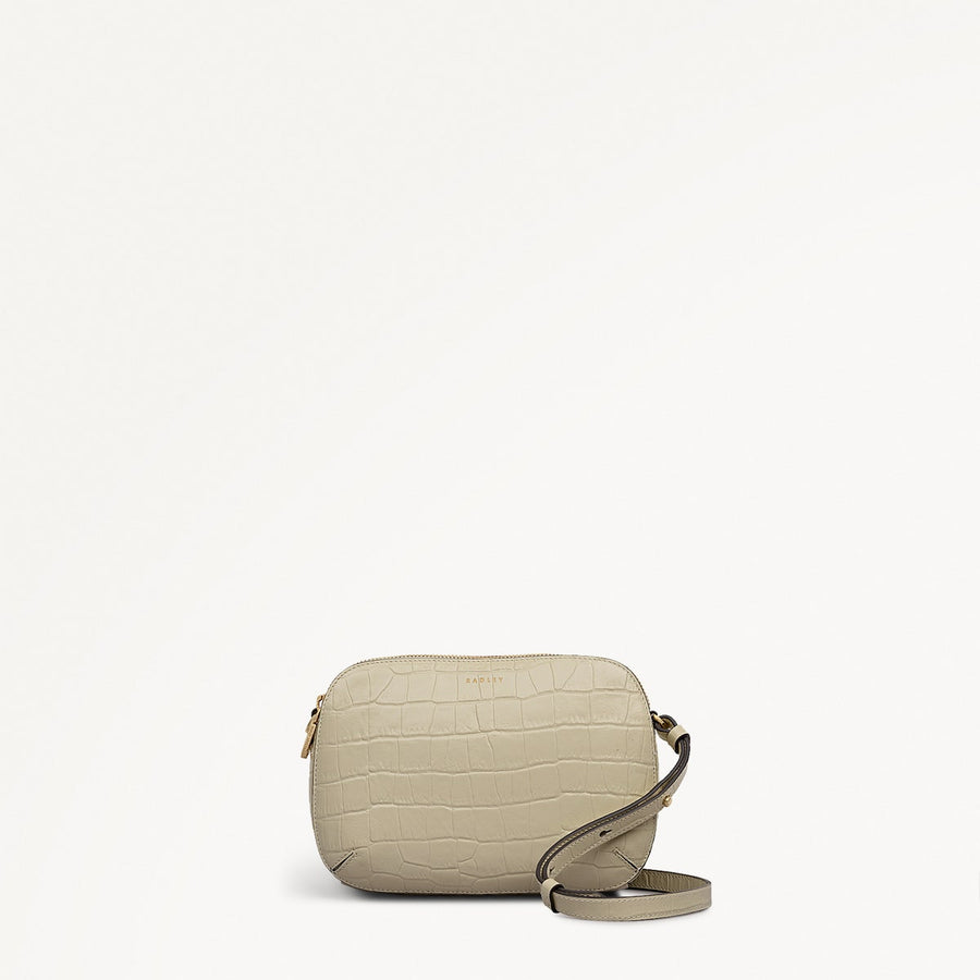 Dukes Place - Faux Croc Medium Ziptop Cross Body Bag - RHE11801